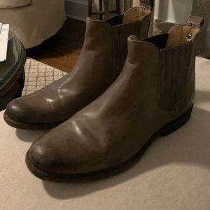 Frye Gray/Brown Leather Booties Size 8